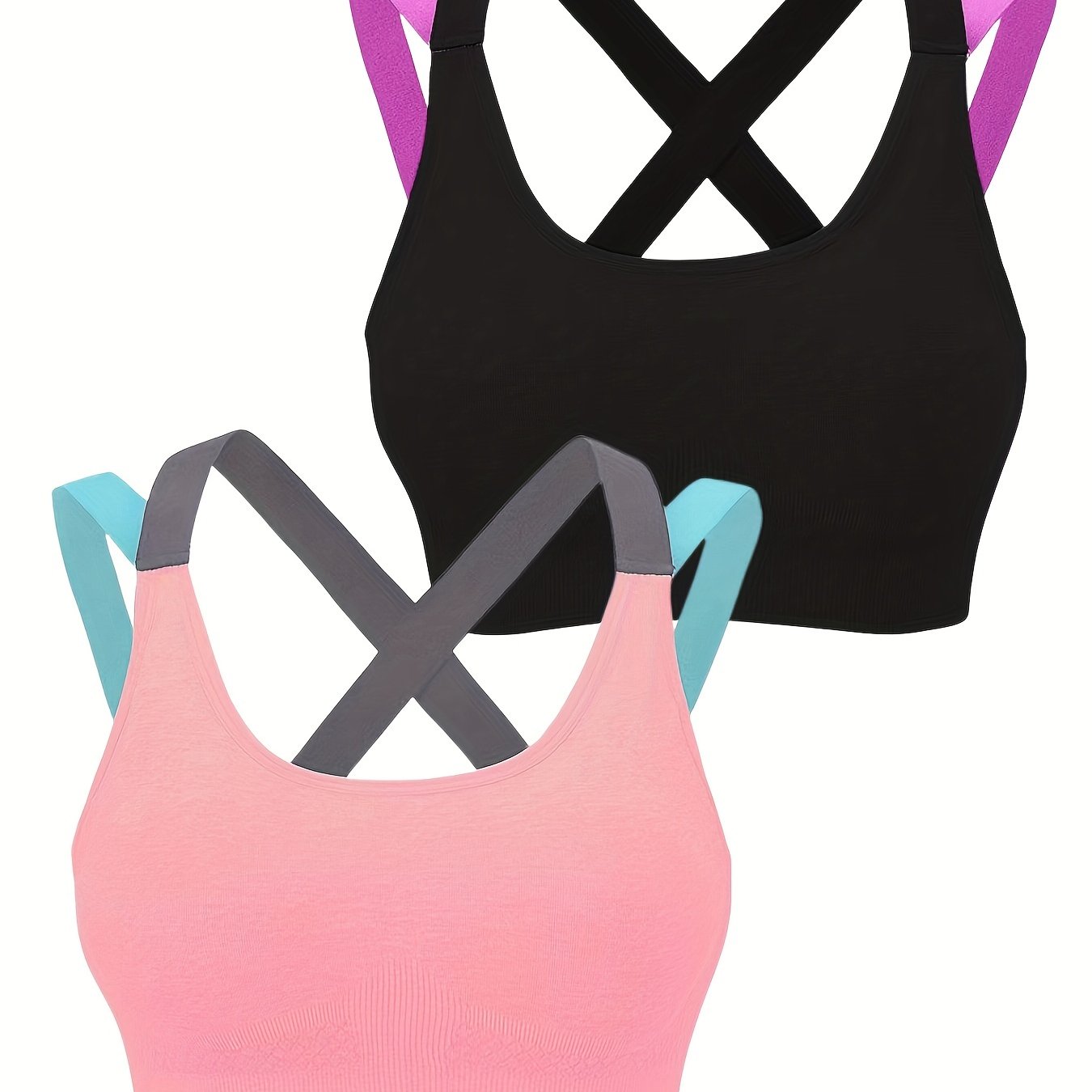 Comfortable and Supportive Seamless Mesh Cross Back Sport Bra for Yoga, Running, and Fitness - Breathable & Moisture-Wicking - For Women - Ideal for High-Impact Activities - Great Gift for Fitness Enthusiasts