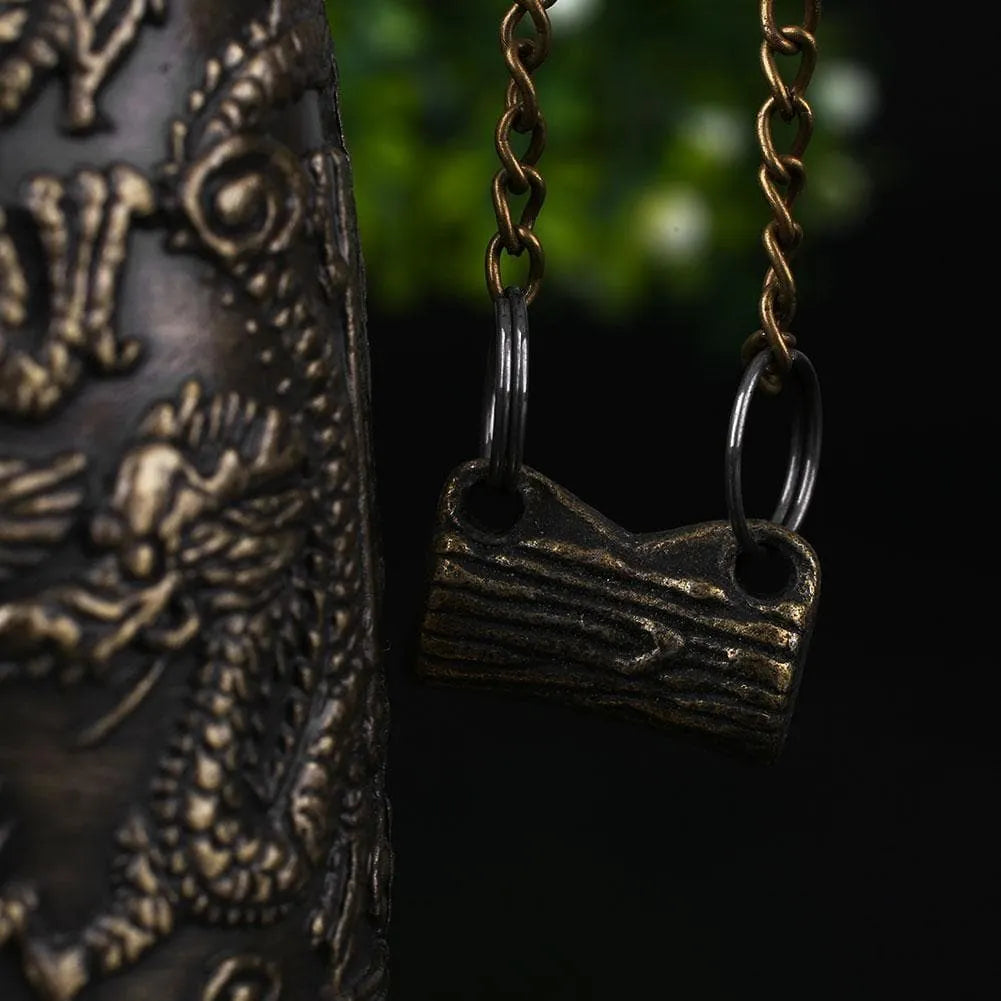Lucky Buddhism Temple Loong Brass Copper Carved Statue Lotus Buddha Copper Dragon Bell Alloy 9*9*12.5cm - Lotus Prayer