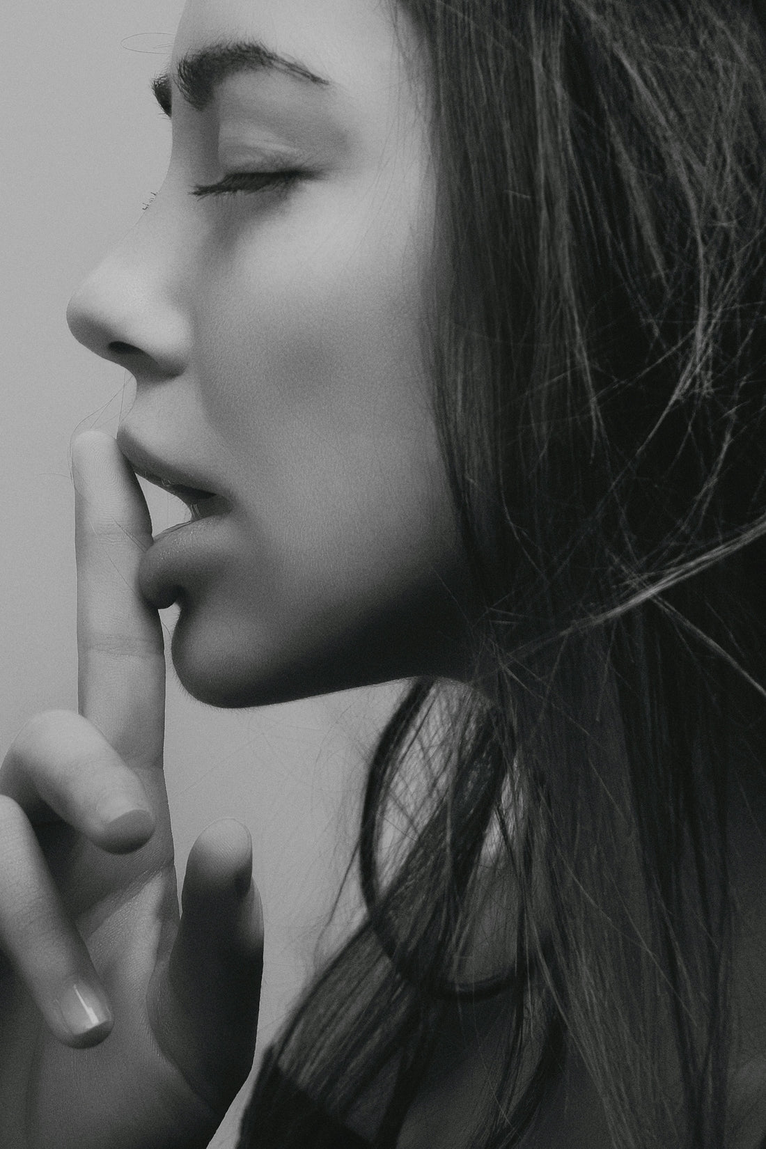 woman opening mouth