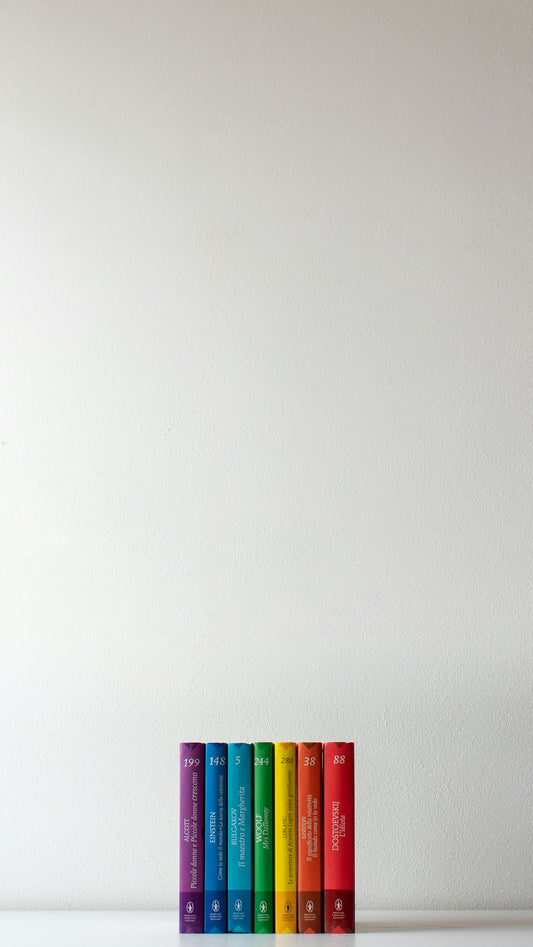 a row of books