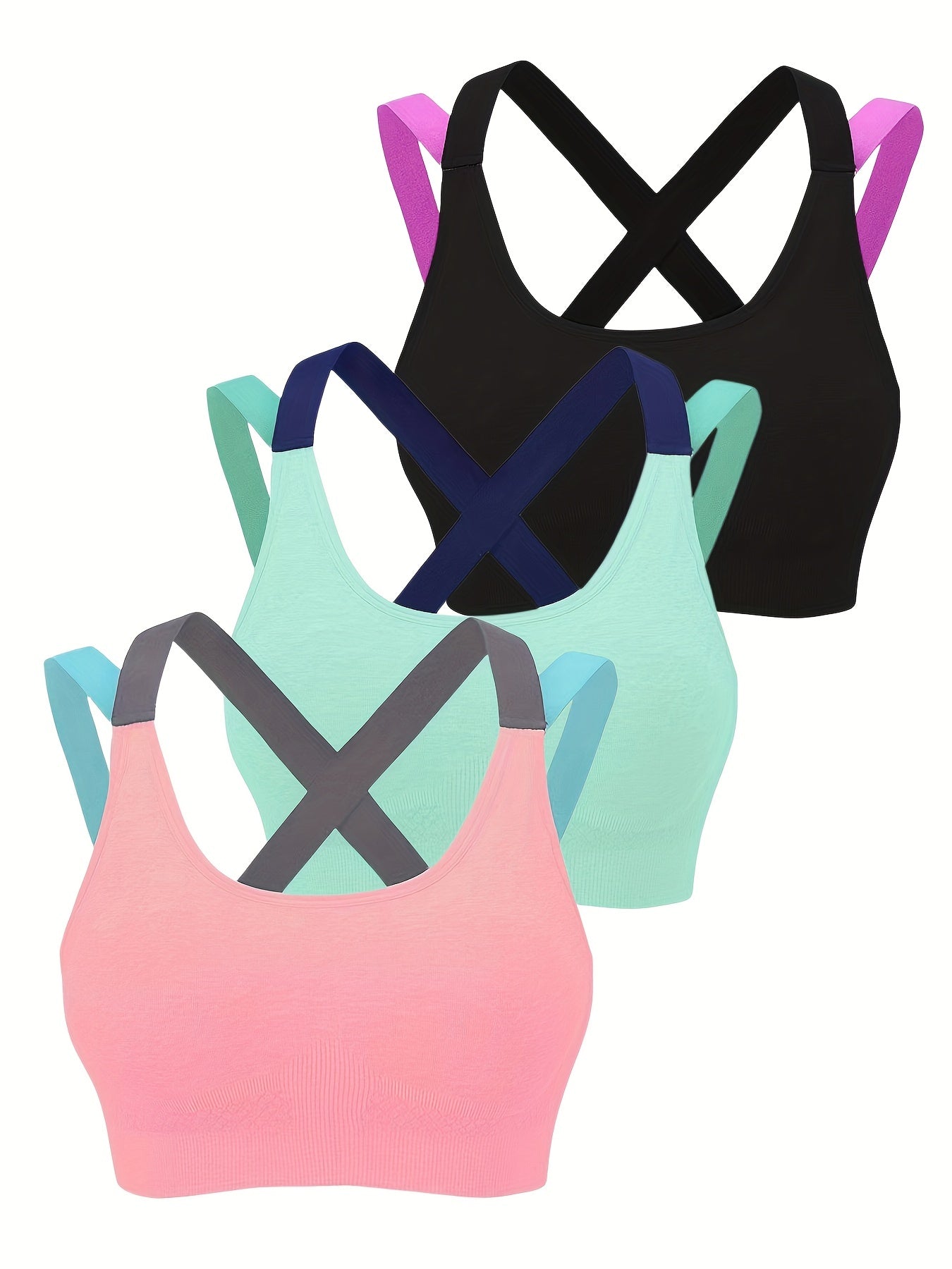 Comfortable and Supportive Seamless Mesh Cross Back Sport Bra for Yoga, Running, and Fitness - Breathable & Moisture-Wicking - For Women - Ideal for High-Impact Activities - Great Gift for Fitness Enthusiasts