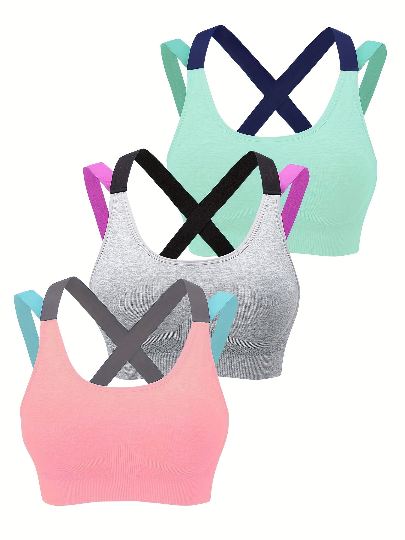 Comfortable and Supportive Seamless Mesh Cross Back Sport Bra for Yoga, Running, and Fitness - Breathable & Moisture-Wicking - For Women - Ideal for High-Impact Activities - Great Gift for Fitness Enthusiasts
