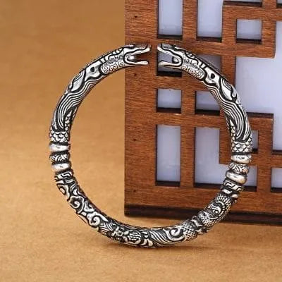 Dragon Head Silver Bracelet