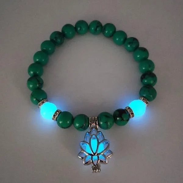 Natural Stone Glowing Prayer Beads Bracelet