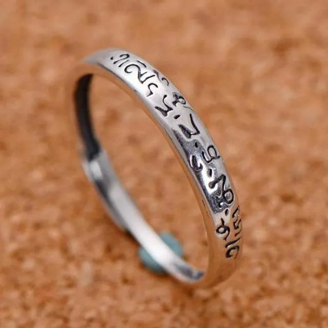 Tibetan Buddha 925 Silver Ring