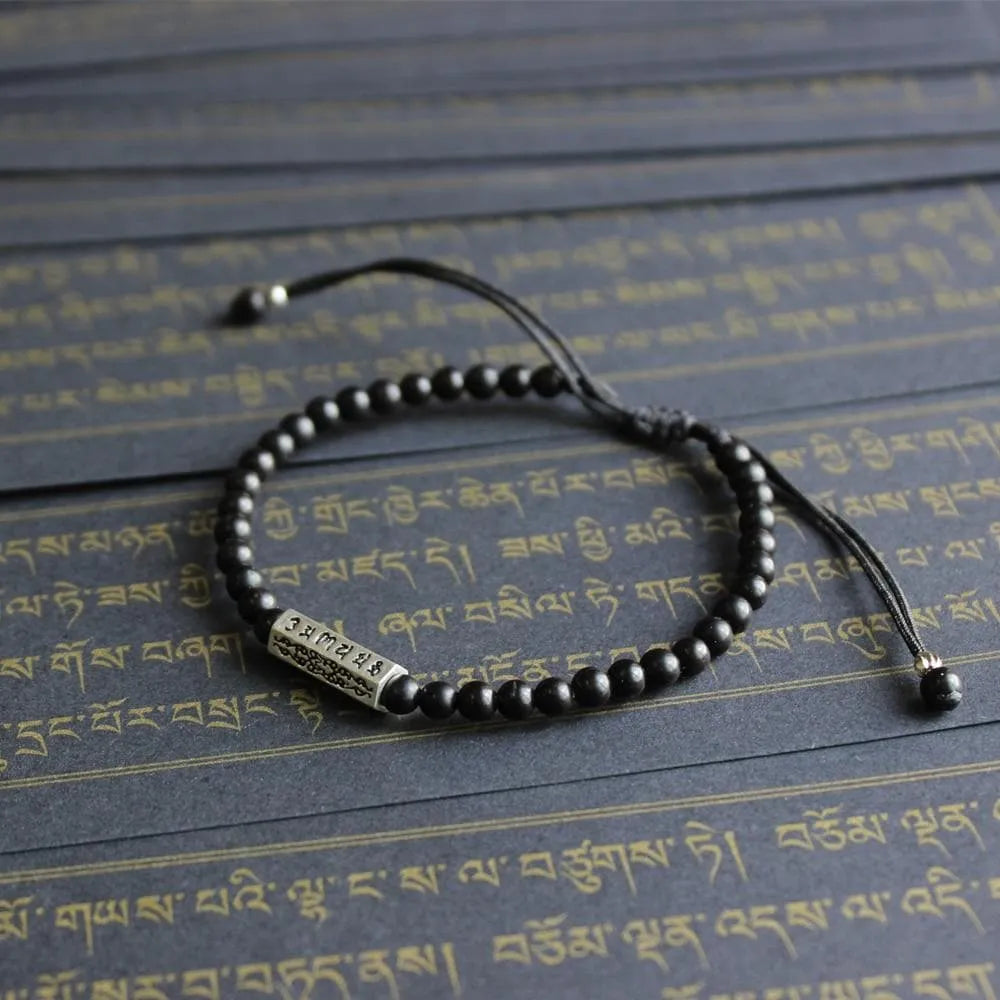 Coconut Shell Six True Mantra Words Tibetan Bracelet