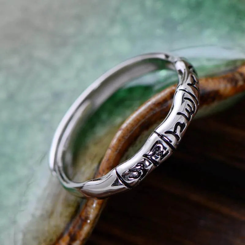 Tibetan Buddha 925 Silver Ring
