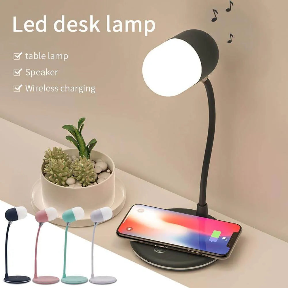 KISSCASE Bluetooth Speaker Wireless Charger Table Lamp Universal Fast Charging For Samsung S8 S9 S10 For iPhone 8 7 XR 11 Charge